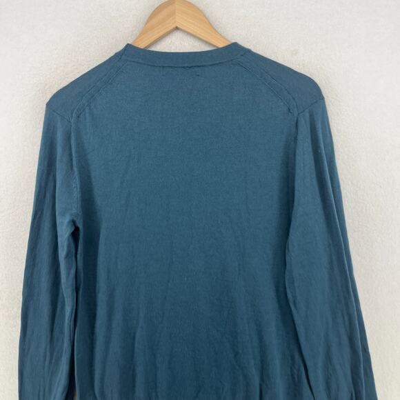 BANANA REPUBLIC Sweater Mens M 100% Merino Wool Crewneck Pullover Jumper Green - Picture 5 of 16